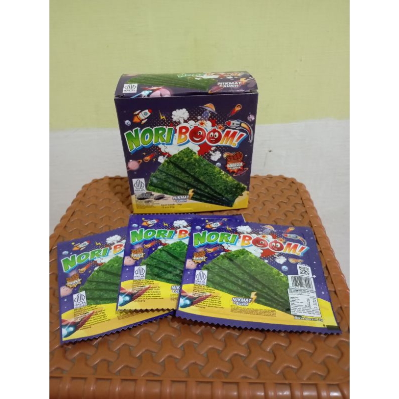 

NORI BOOM | Cemilan rumput laut panggang rasa barbeque | isi 12 pcs