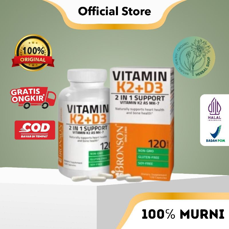 Bronson Vitamin D3 K2 5000 UI (Vitamin K2 As MK-7) Original