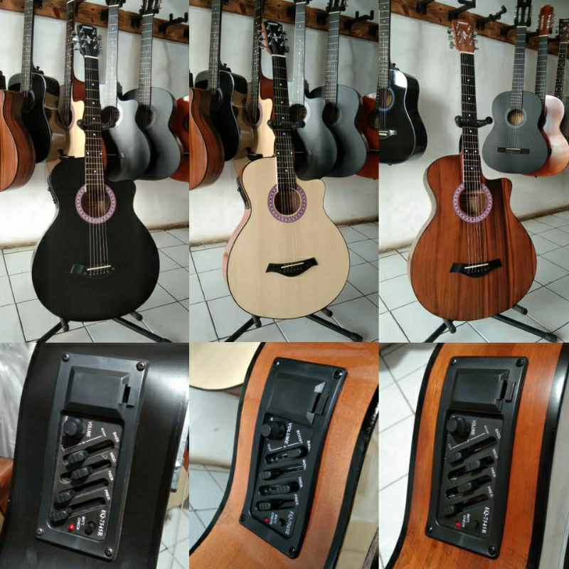 [TERMURAH] Gitar Yamaha Akustik Elektrik Pemula Custom Berkualitas