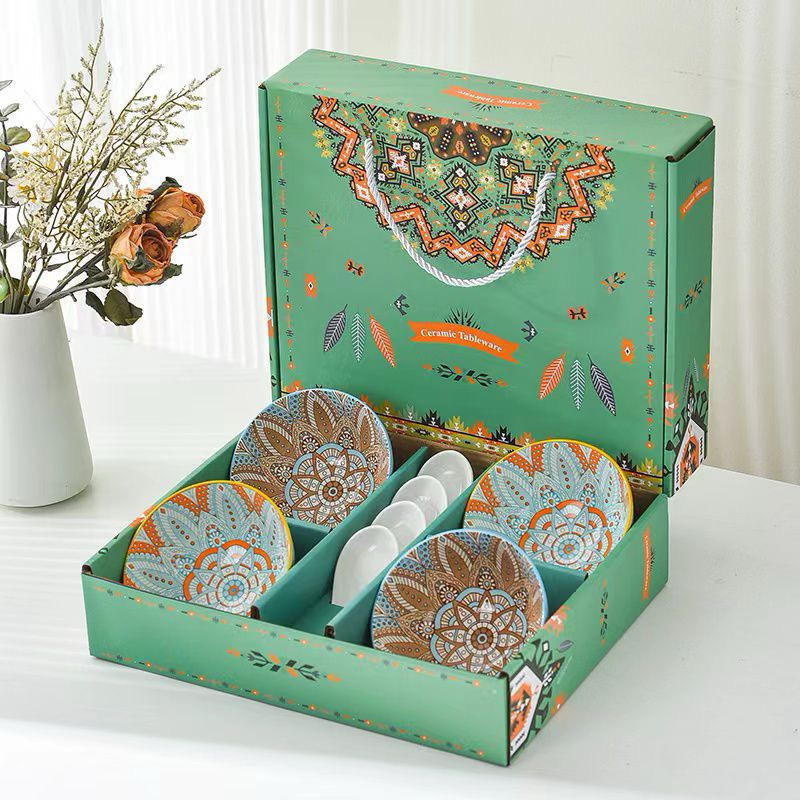 BYRUSTORE. HOUSEWAREBRAND - MANGKOK SET 4 KERAMIK MOTIF BOHEMIA JEPANG