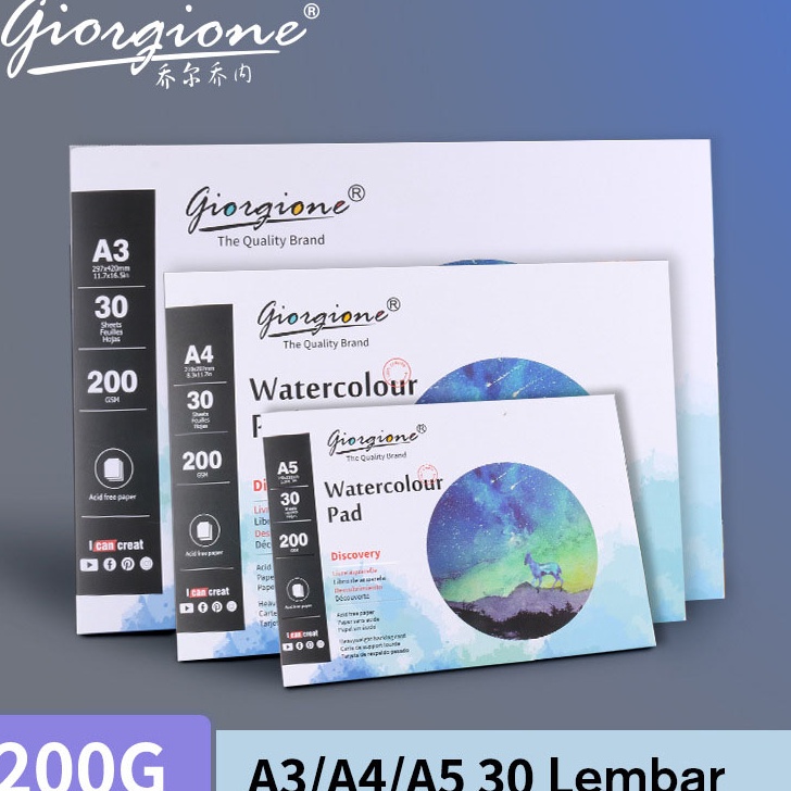

DISCOUNT Giorgione Sketchbook Cat Air Watercolor Pad A4A5 GWB3 Buku Gambar Cat Air