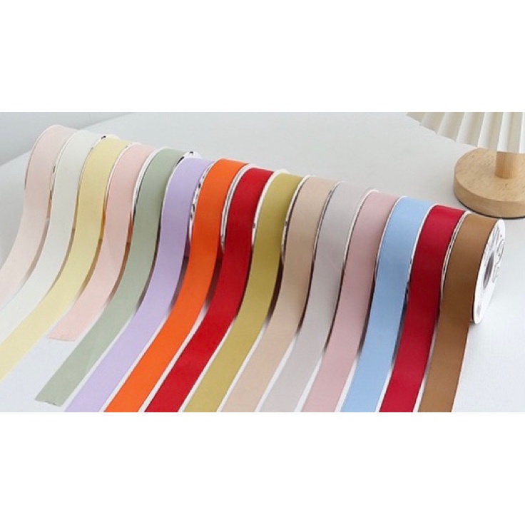 

NEW PROMO 2Y two face korean silk ribbon 25cmpita satin dua sisi import premium high grade