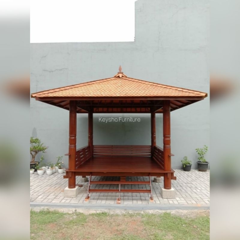 Gazebo Tiang Motif Kayu Kelapa | Jual Gasebo