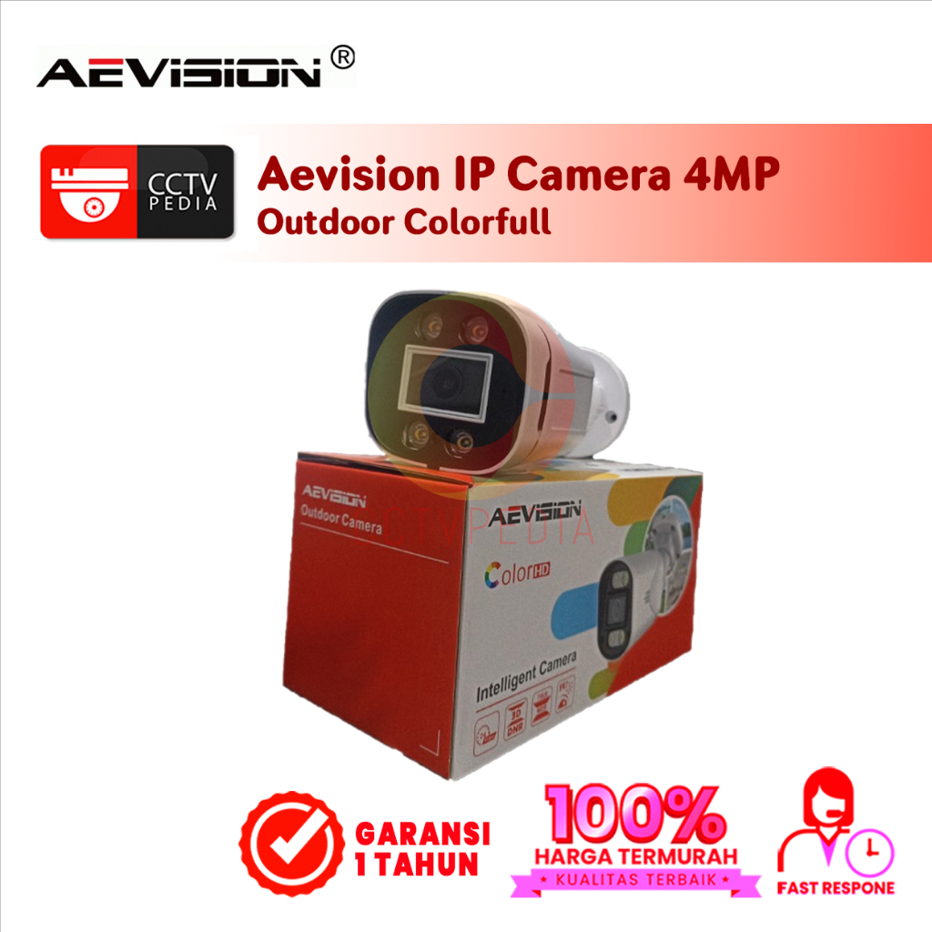 Aevision IP Camera Outdoor CCTV Colorfull 4MP
