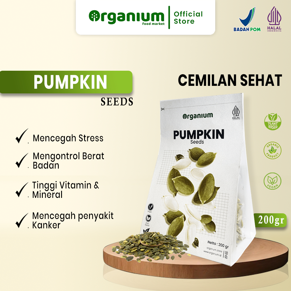 

Organium Pumpkin Seeds , Biji Labu Cemilan Sehat - 200g