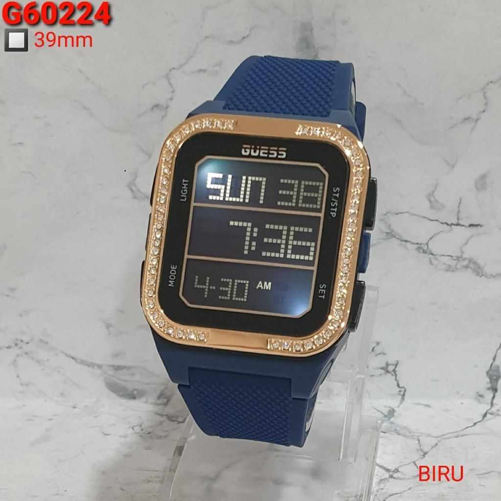 Jam Tangan Wanita GUESS digital Tali Rubber