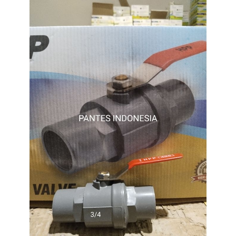 STOP KRAN AIR TEBAL POLOS 1/2" & 3/4"  / BALL VALVE PVC GAGANG GAGANG STAINLESS / Ball Valve Gagang 
