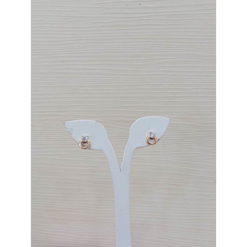 Giwang emas tua variasi bulat polos sat mata