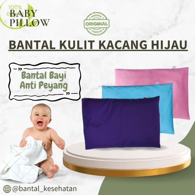 Baby Pillow Bantal Bayi Anti Peyang Kulit Kacang Hijau
