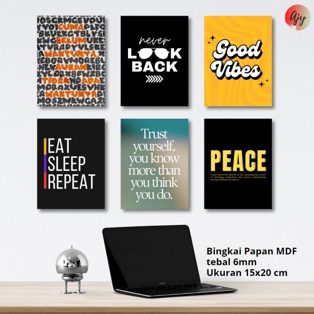 AJY PROMO Wall Decor Hiasan Dinding Quotes Poster kata-kata Motivasi Dekorasi Rumah Kamar Tidur