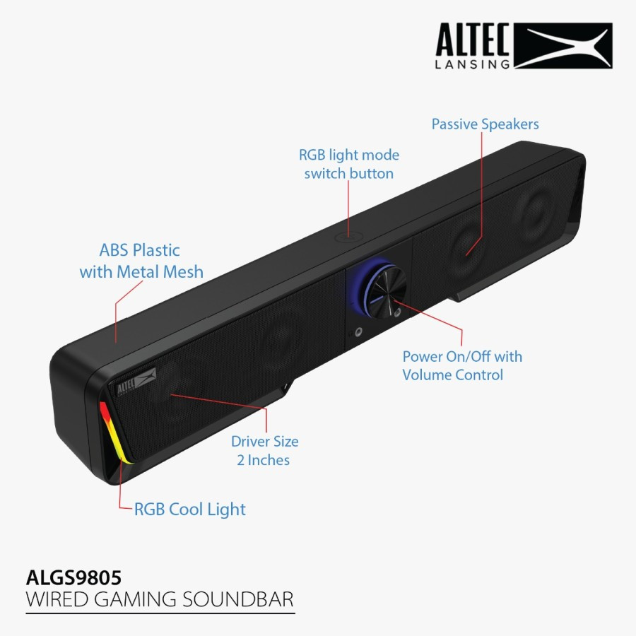 Speaker Altec Lansing Soundbar ALGS9805 - Speaker Soundbar RGB Altec Lansing ALGS 9805