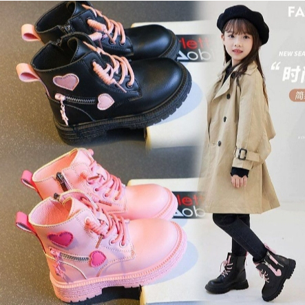 Sepatu Boots Anak Perempuan Fashion motif two Love BLACKPINK