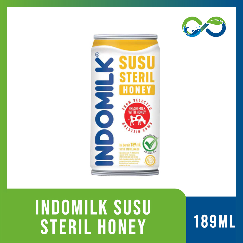 

[AquaEcoFarm] Indomilk Susu Steril Honey Dan Plain 189ml/Kaleng Bandung