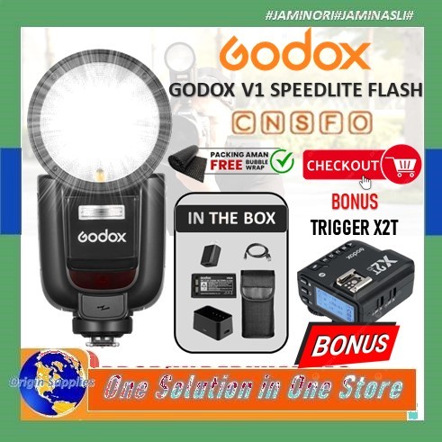 Flash Godox V1 For Sony / V1 Fuji / V1 Nikon / V1 Canon Round Head Speedlite Camera