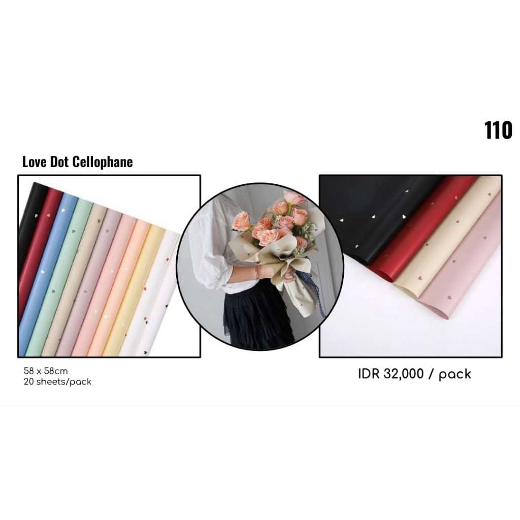 

MY Supplies - Love Dot Cellophone Flower Wrapping Kertas Bungkus Buket Bunga 1 pack 20 Lembar