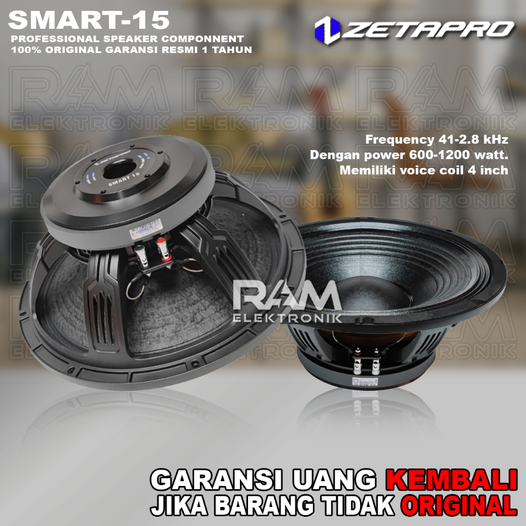 Komponen Speaker 15 Inch ZETAPRO SMART15 | SMART 15 Original 1200 Watt
