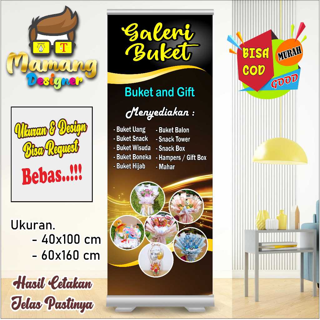 Custom Spanduk MMT Banner Bouquet Custom Untuk Wisuda bb