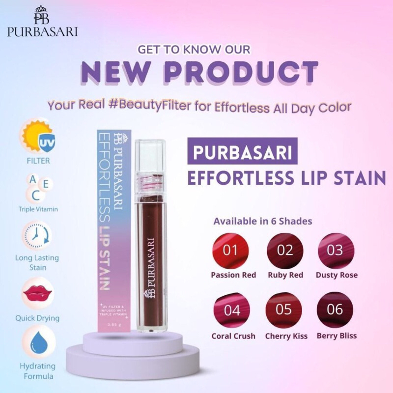 OliveShop ❤️ Purbasari Effortless Lip Stain Lip Tint Lipstick