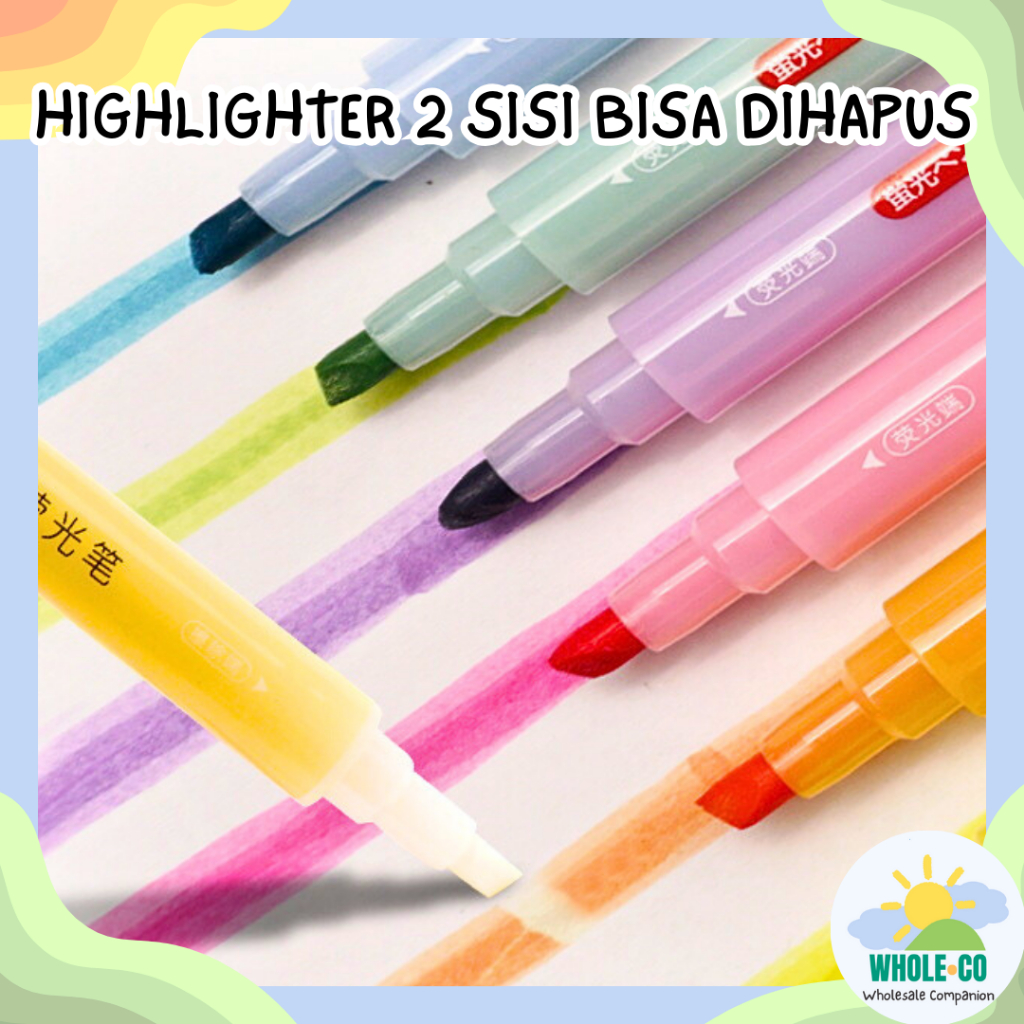 

Highlighter 2 Sisi Bisa Dihapus Premium Pastel Eraseable Lucu Unik Imut Termurah Grosir Cod