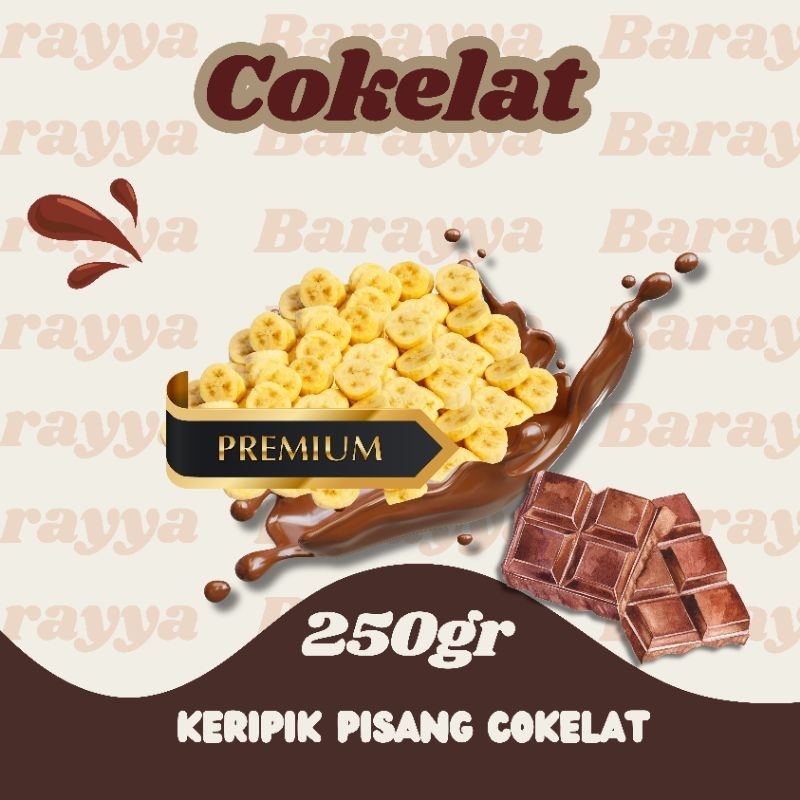 

(DARK COKELAT) Keripik Pisang Cokelat Barayya 250gr