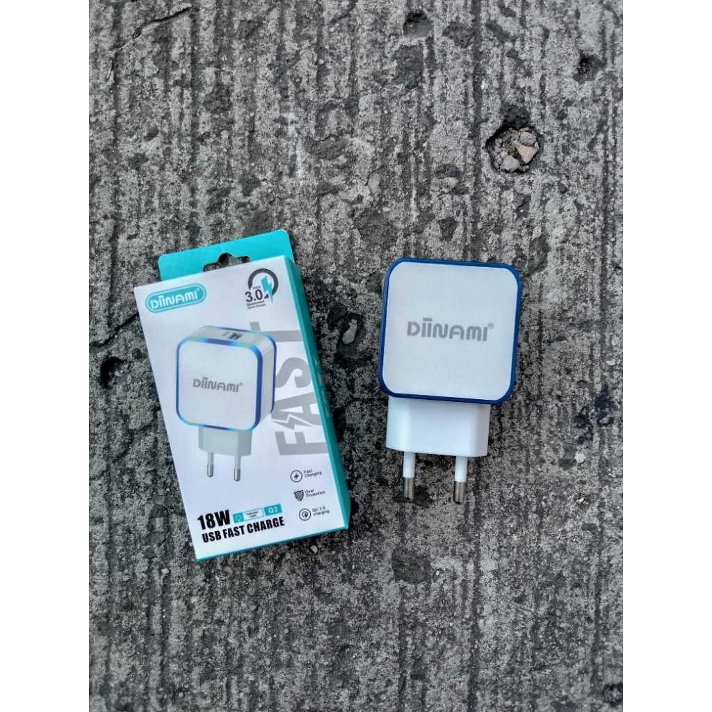 Batok Charger Diinami 18W USB Fast Charging