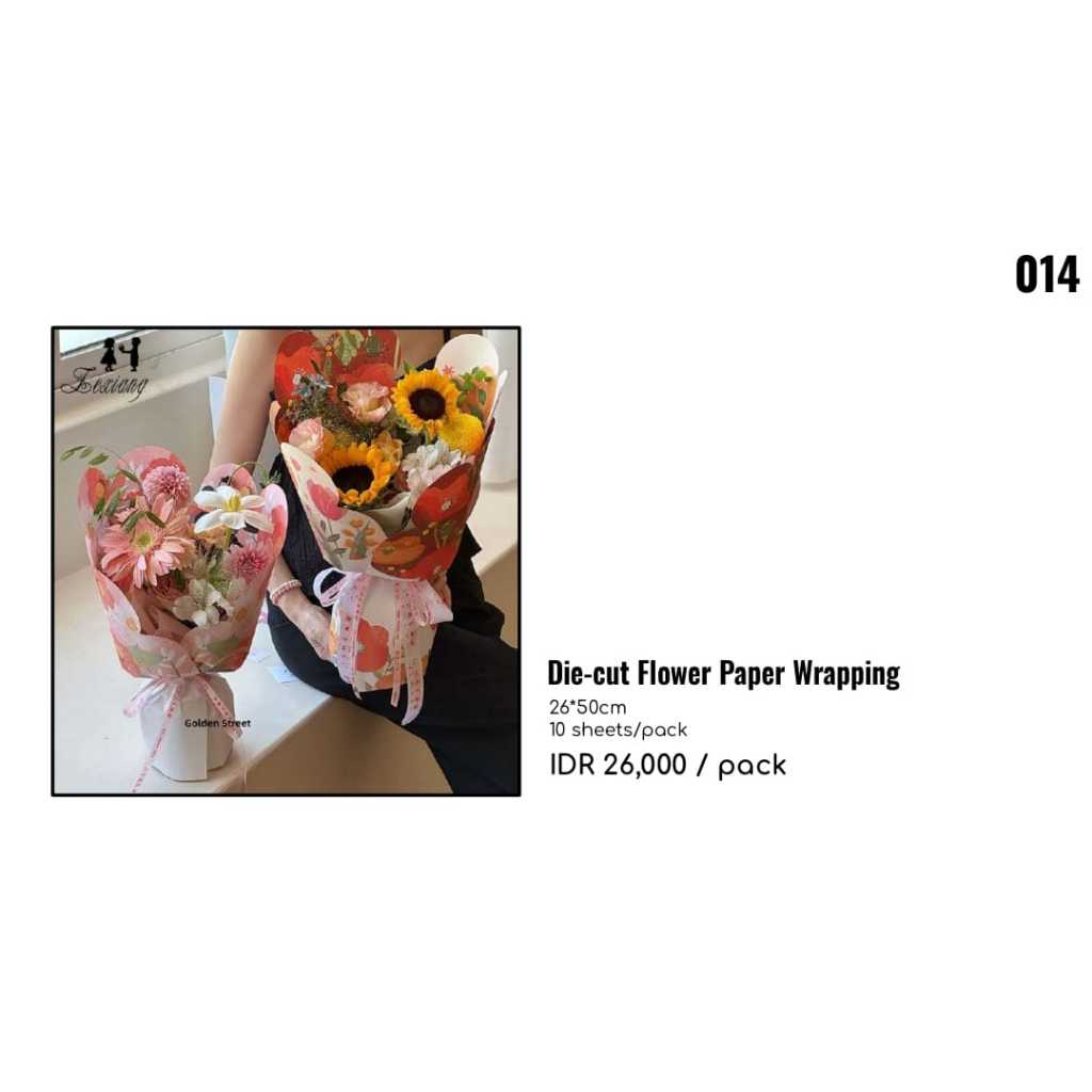 

MY Supplies - Flower Wrapping Paper Die-cut Flower Paper Wrapping Kertas Bungkus Buket Bunga Motif Potongan Bunga Warna Warni