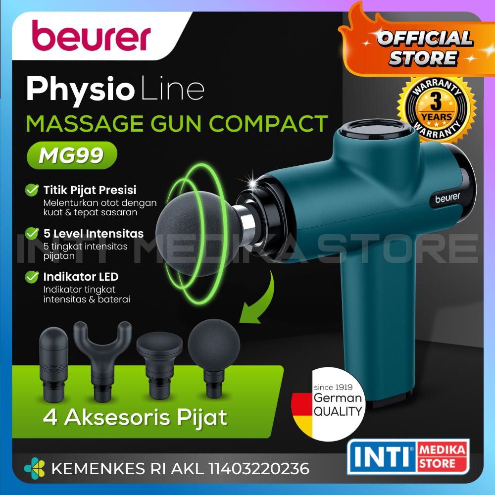 BEURER Germany - Massage Gun MG99 | Alat Terapi Pijat Otot Elektrik