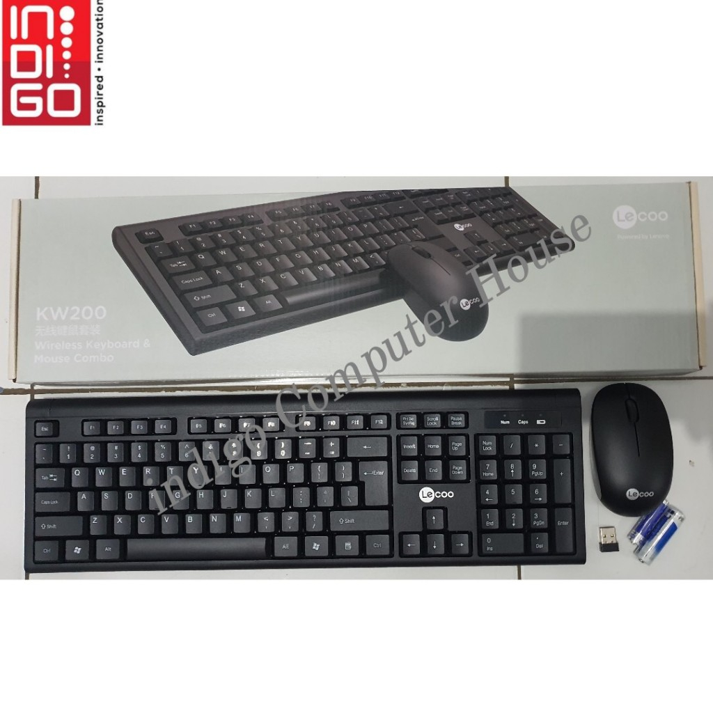 Keyboard & Mouse Wireless LENOVO Lecoo KW200 / KEYBOARD MOUSE WIRELESS LECOO KW200
