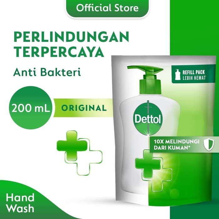 DETTOL Sabun Cuci Tangan Dettol 200 ml Pouch / Sabun Dettol Original