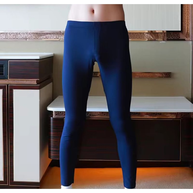 legging panjang polos Olahraga pria wanita bahan elastisit lentur