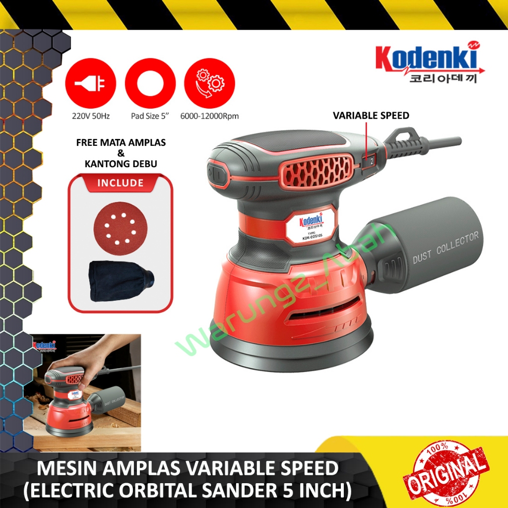 ALAT MESIN ELECTRIC ORBITAL SANDER FOR WOOD WALL SANDING KERTAS AMPLAS APELAS GOSOK PENGGOSOK POLES 