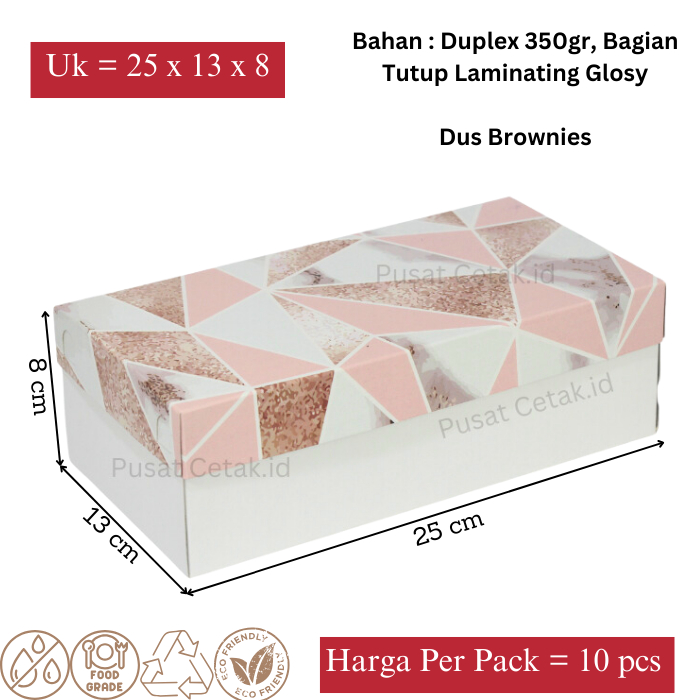 

Kotak Kue / Dus / Box Serbaguna / Kemasan Kardus Donat dll Motif Diamond Ukuran 25x13x8 ( 10 PCS )