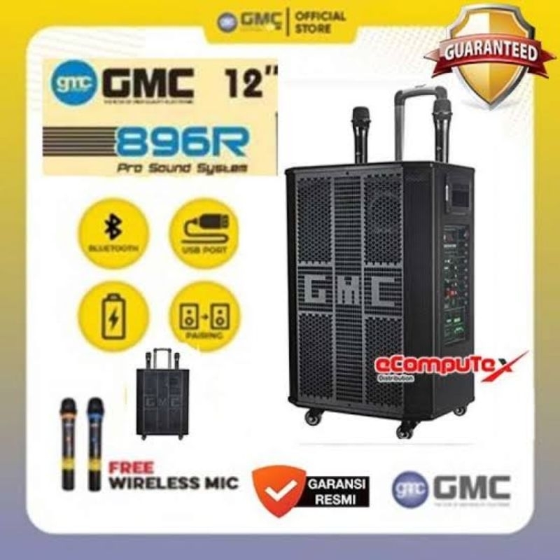 speaker karaoke portable GMC 896R 12in 275wattRMS