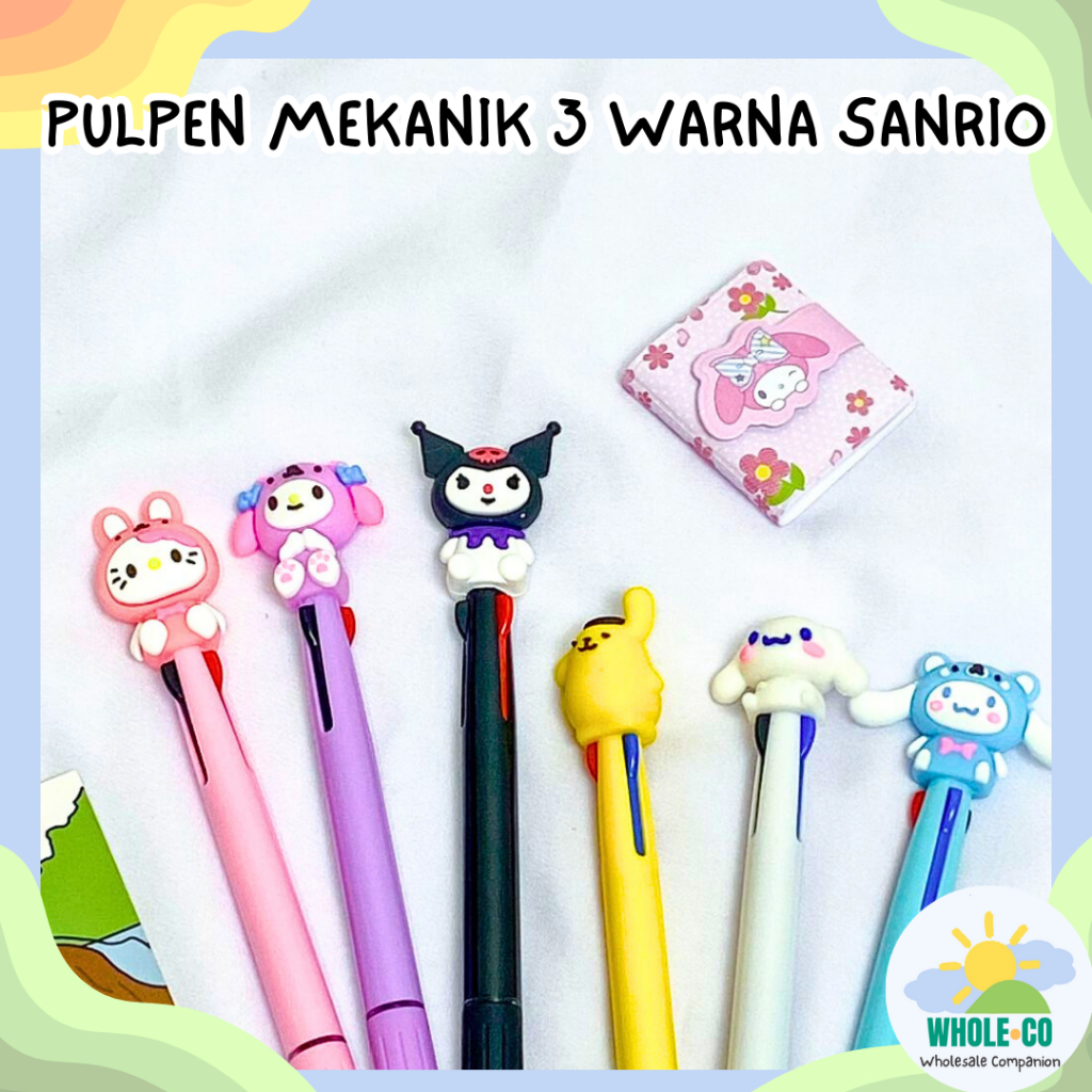 

Pulpen Mekanik 3 Warna Sanrio Premium Pastel Kuromi Melody Cinnamoroll Cetek Unik Lucu Imut Termurah Grosir Cod