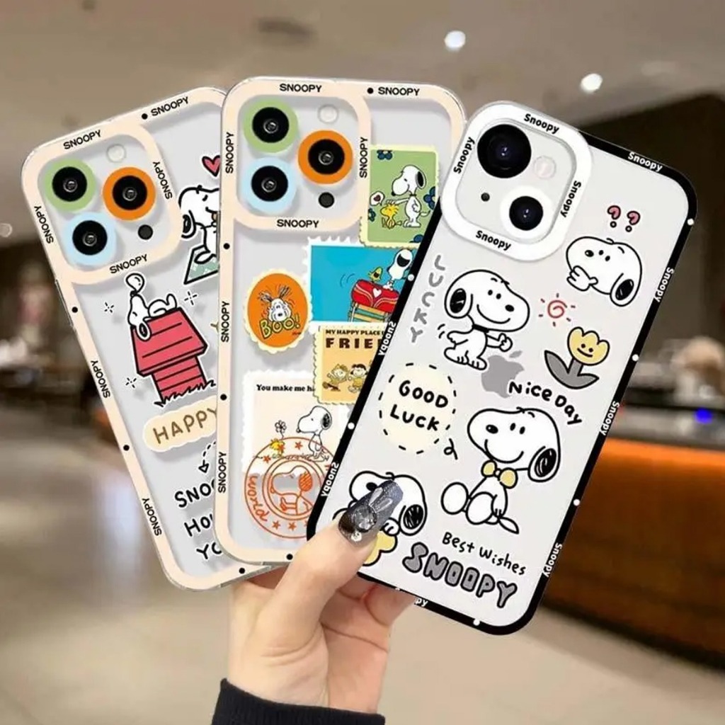 (FA-02) Transparan Clear snoopy For iphone 7/8/se2020/se2022/7+/8+/x/xs/xr/11/11promax-12/12promax/1