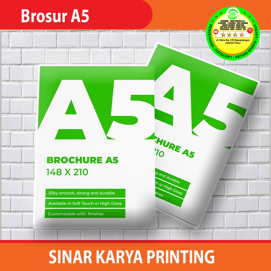 

Print Bosur | Cetak Brosur A5 (150x210) mm | Flayer MURAH 1 Sisi / 2 Sisi