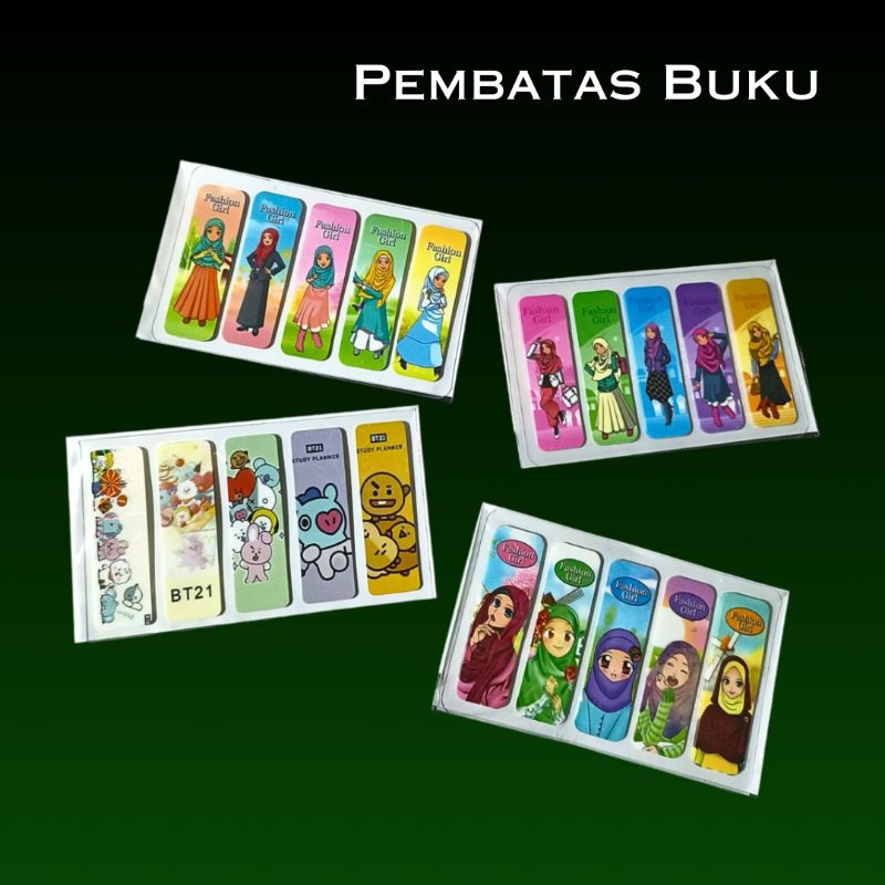 

PEMBATAS BUKU | INDEX & MARK | STICKY NOTE MOTIF Gadis Kecil Berhijab / BTS / Anak Kecil | Pembatas Agenda