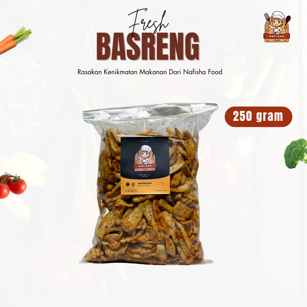 

Basreng Pedas Daun Jeruk 250 Gram Basreng Stik Tipis - Nafisha Food