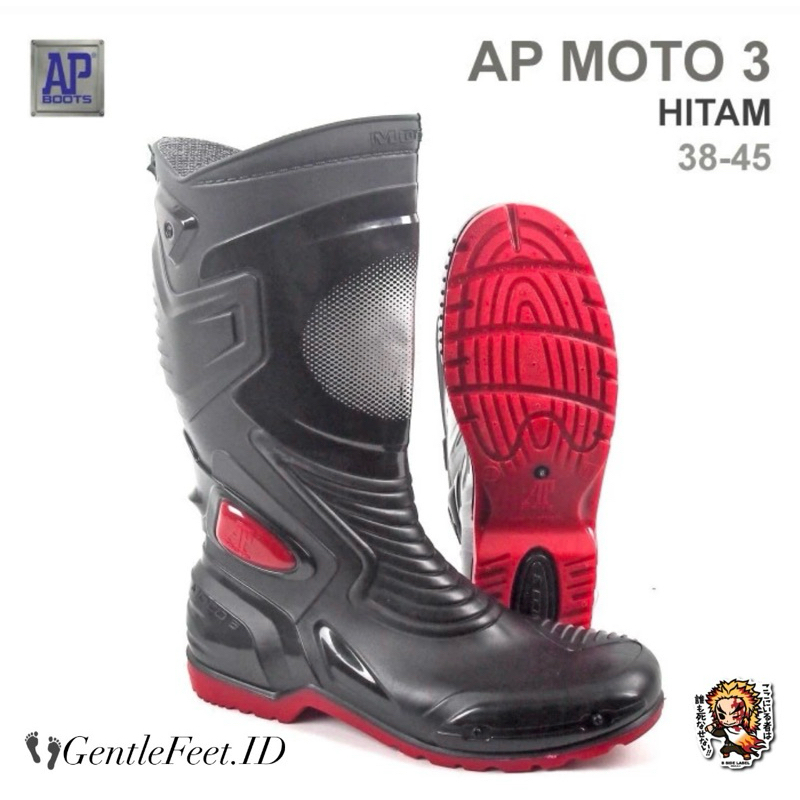 Sepatu BOOT AP Boots MOTO 3  - Sepatu Boot PVC