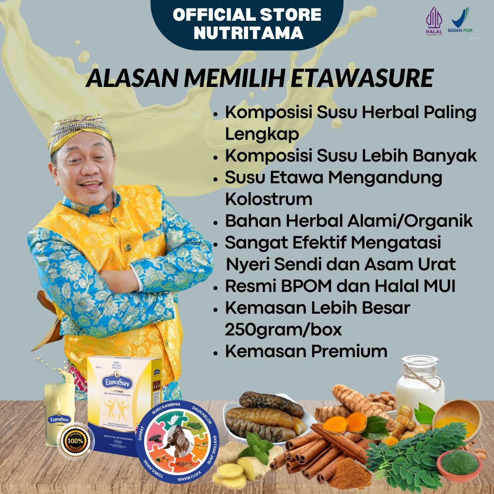 

New // Etawasure / Etawasure Platinum / Susu Tulang Dan Sendi / Susu Therapy Asam Urat // 100%