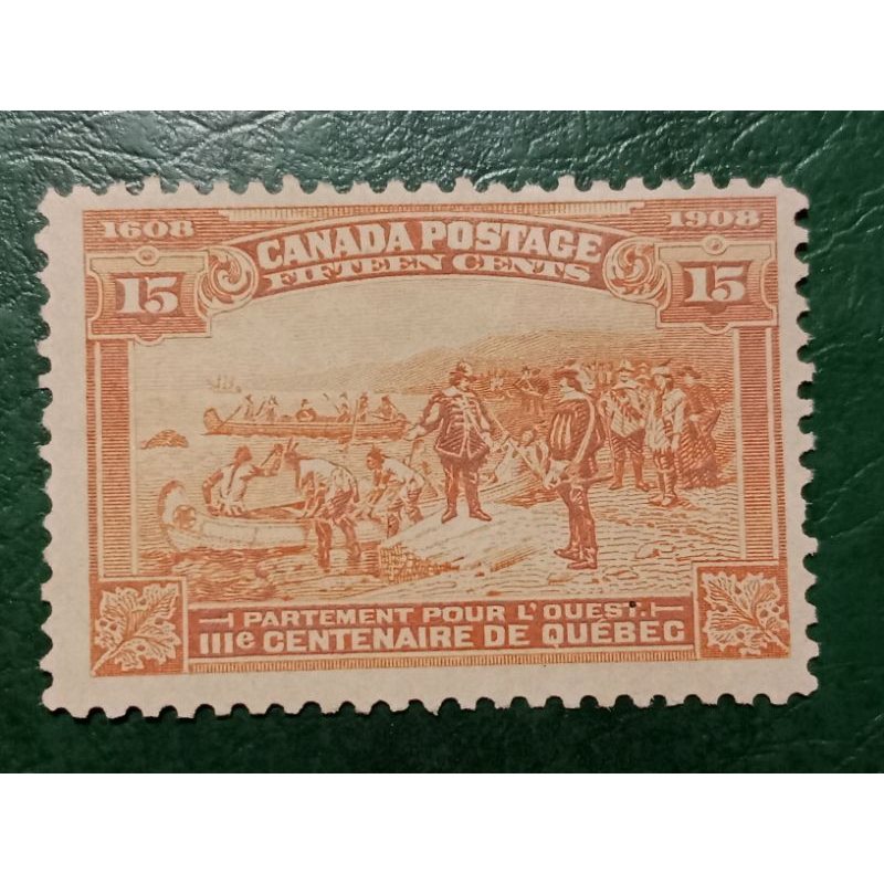 

Prangko Kanada 15 Cents The Founding of Quebec Tahun 1908 UN USED
