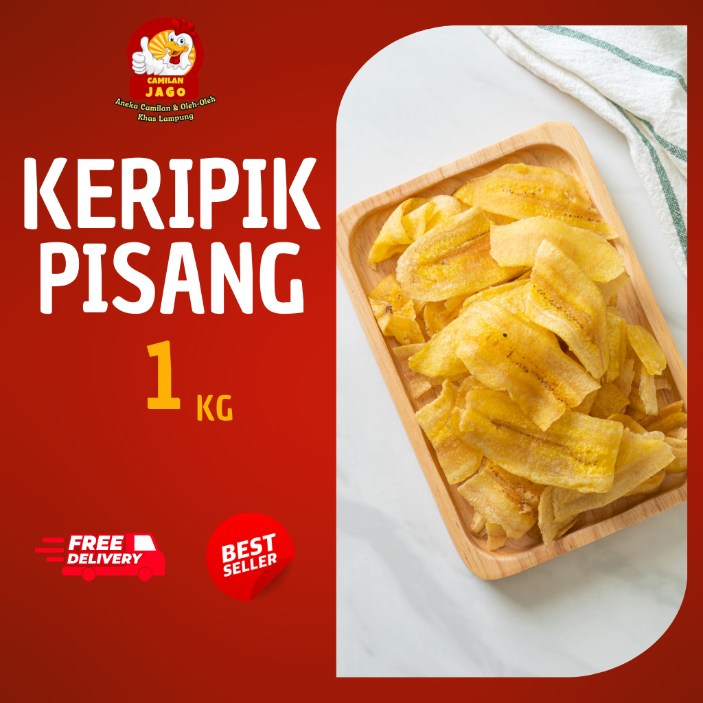 

Keripik Pisang Kepok 1Kg Rasa Gurih / Asin - Original