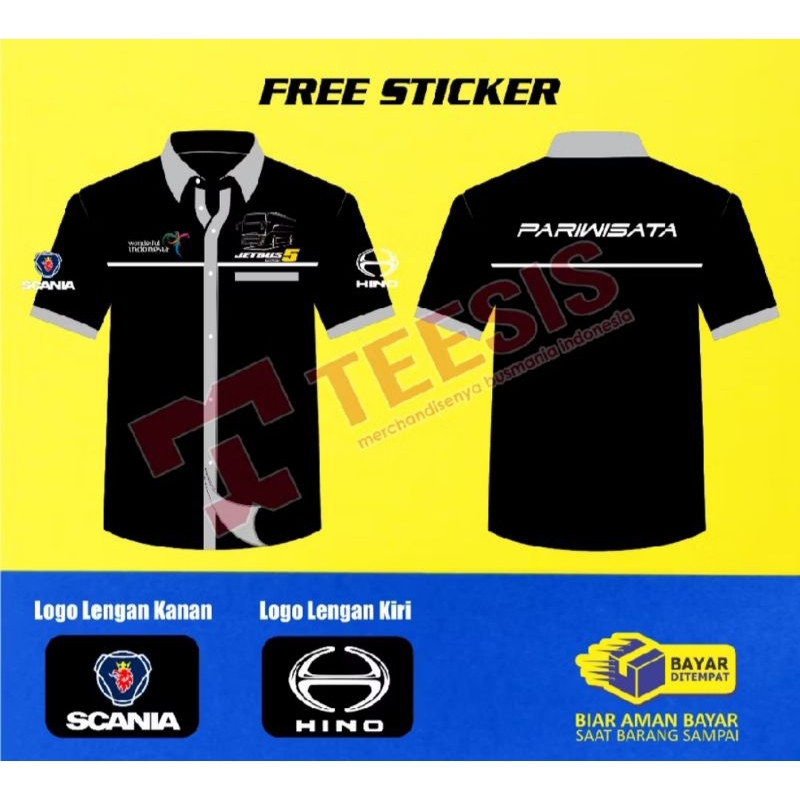 kemeja bus bis mania jetbus 5 scania Hino Podo putra