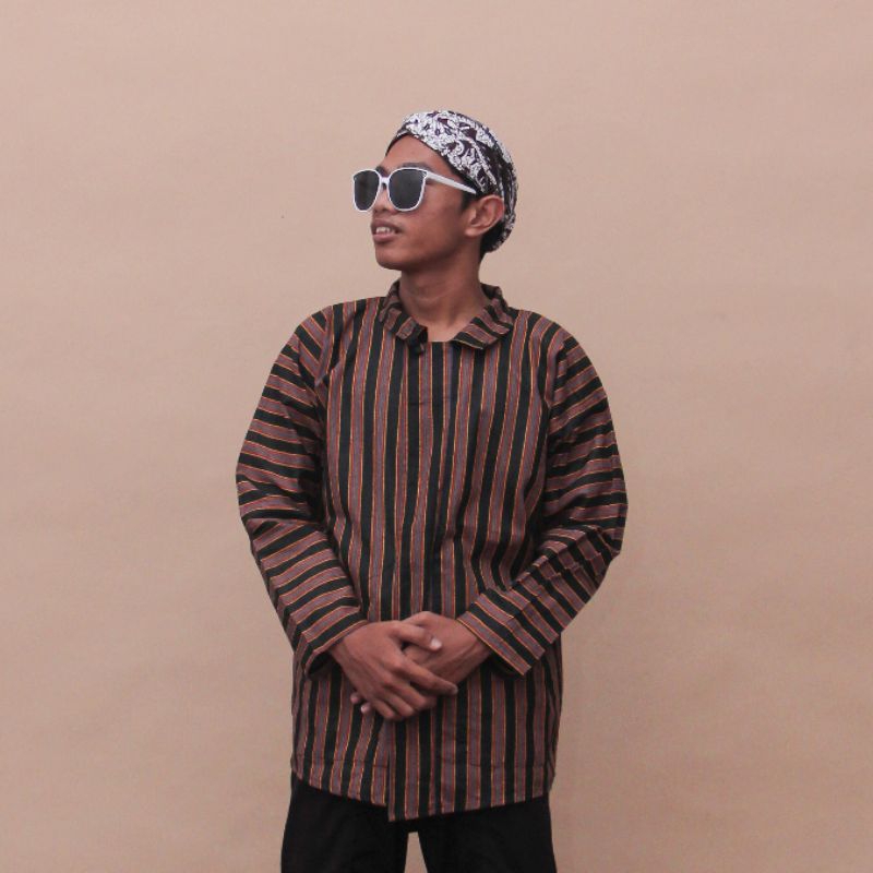Baju lurik adat Jawa surjan baju lurik atasan pria dan kutubaru wanita | baju lurik pria