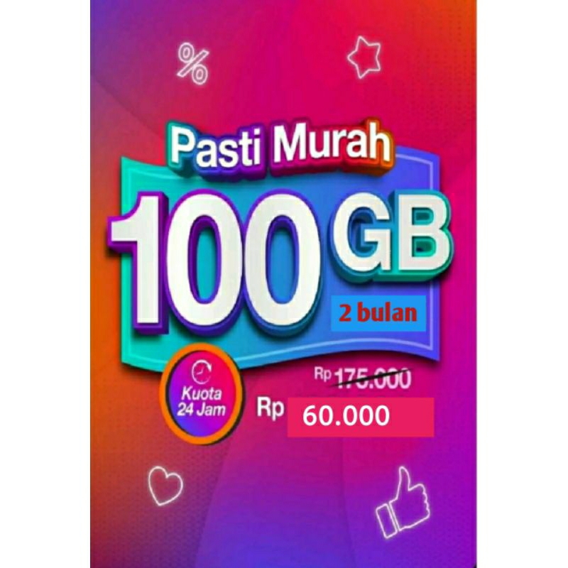 Kartu sakti Tri  100GB 2 bulan cuma 60rb
