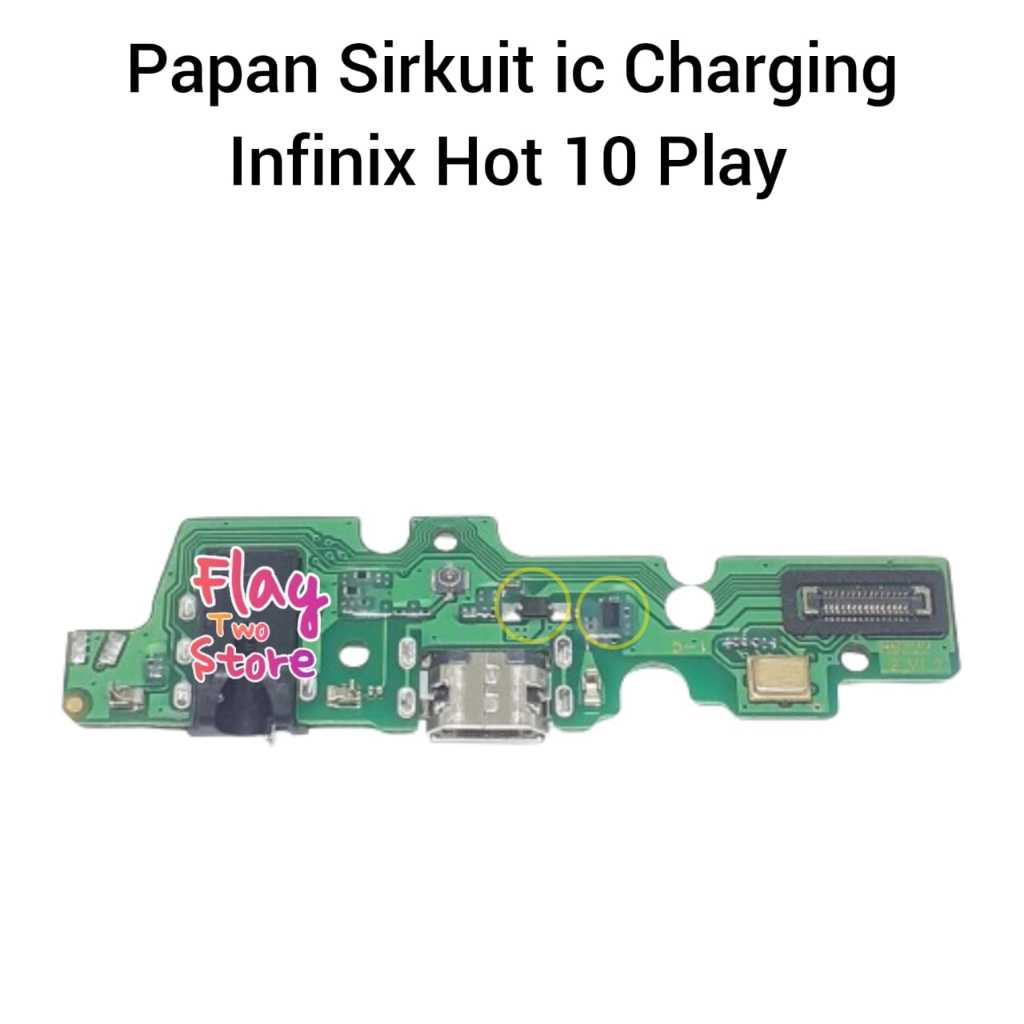 Papan Sirkuit ic Charging Infinix Hot 10 Play X688 Ori Papan Konektor Cas Charger + ic