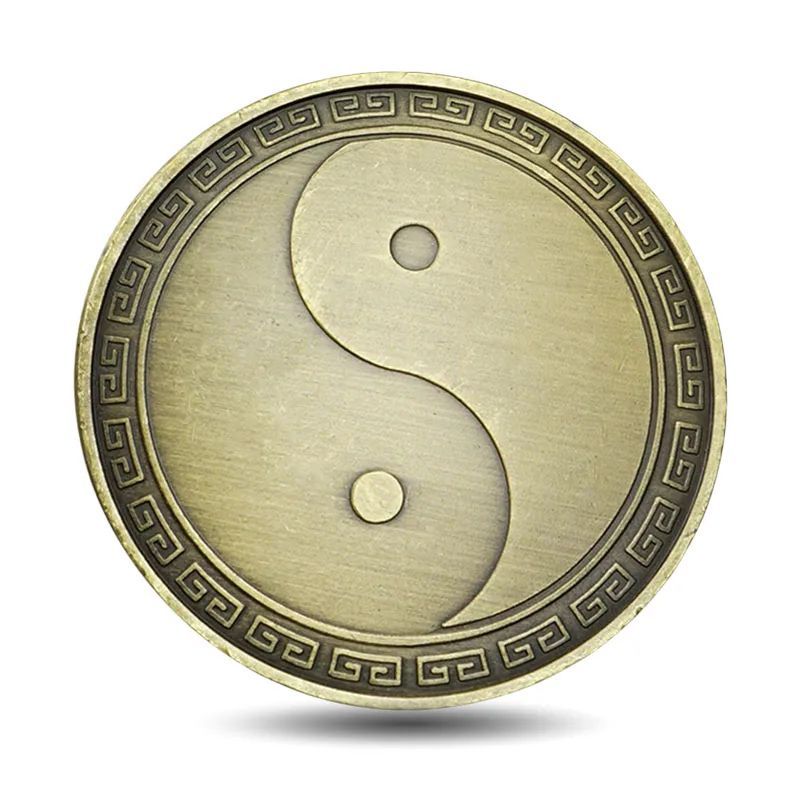 Koin Kuno Naga Phoenix Naga Cina Phoenix Tai Chi Koin Feng Shui Multifungsi Praktis Minimalis
