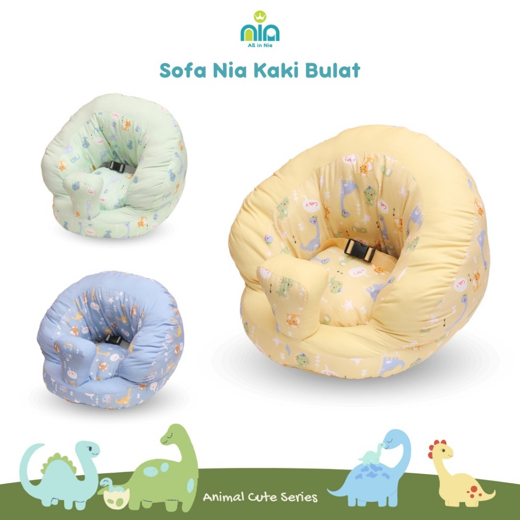 NEW PROMO  NIA Sofa Bayi Sofa Bayi Belajar Duduk Sofa Nia Kaki Bulat + Sabuk Pengaman-sofa baby