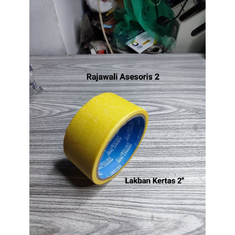 Masking Tape Solasi Lakban Lem Kertas Kuning 2 Inch