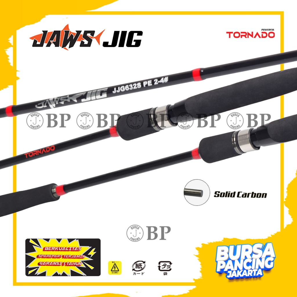 TORNADO JORAN PANCING SPINNING JAWS JIG 189CM PE1-3 DAN PE2-4 MATERIAL SOLID CARBON JORAN JIGGING